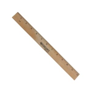 Westcott Wood Ruler, Metric and 1/16″ Scale w/ Metal Edge, Each (ACM10375)