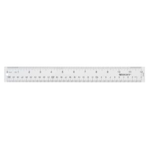 Westcott 12″ See Through Acrylic Ruler, Scale 1/16″, Clear (ACM10562)