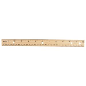 Westcott Hole Punched Wood Ruler English and Metric With Metal Edge (ACM10702)