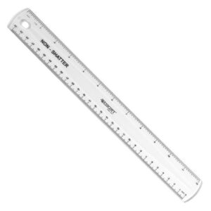 Westcott 12″ Shatterproof Plastic Ruler, Standard/Metric (ACM13862)