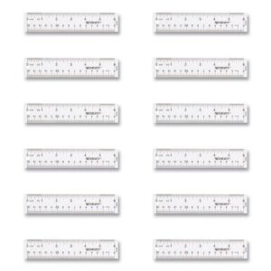 Westcott Clear Flexible Acrylic Ruler, 6″ (15 cm) Long, 12/Box (ACM17723)