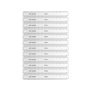 Westcott Non-Shatter Flexible Ruler, Standard/Metric, 12″ (30 cm) Long, Plastic, Clear, 12/Box (ACM17725)