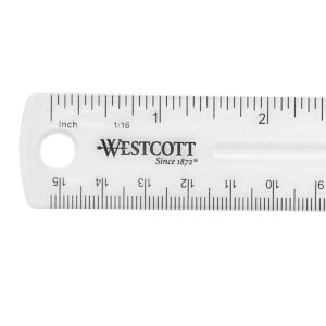 Westcott 6″ Durable Plastic Ruler, Standard/Metric, Clear (ACM45016)