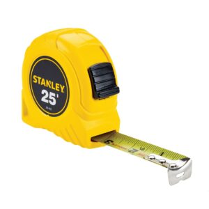 Power Return Tape Measure, 3-Way Reading Blade, 1″W x 25ft, Yellow (BOS30455)