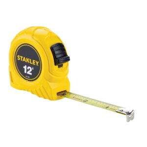 Bostitch® Power Return 12′ Tape Measure w/Belt Clip, Yellow (BOS30485)