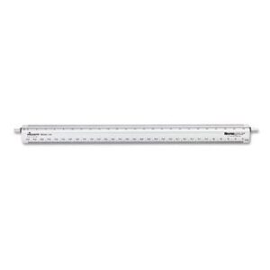 Adjustable Triangular Scale Aluminum Engineers Ruler, 12″, Silver (CHA240)