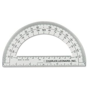 Charles Leonard Open Center Protractor, 6″ Edge, 12 Protractors (LEO77106)