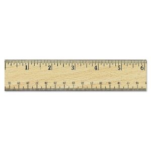 Universal Flat Wood Ruler w/Double Metal Edge, 12″, Clear Finish (UNV59021)